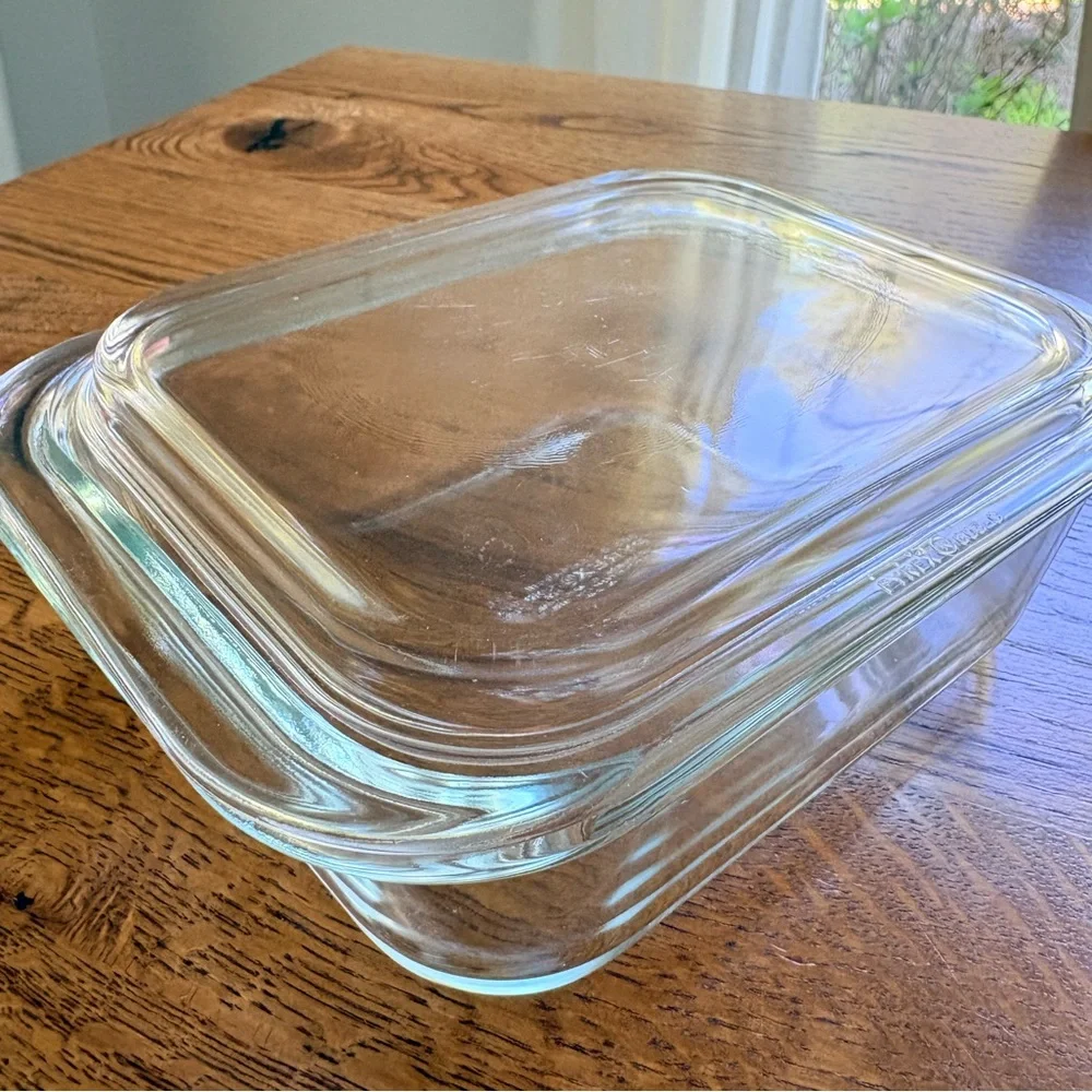 Vintage Pyrex Clear Glass Baking Dish 603-C - Rectangular w/ 603-B lid-USA- 1.2L